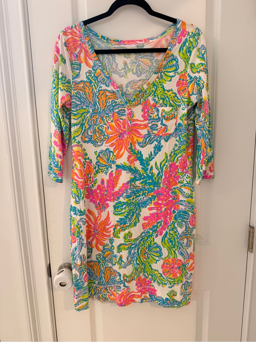 Lilly Pulitzer Pastel Multi Floral Print Tee Dress